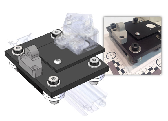 Picture showing computer model of part next to fully assembled part.